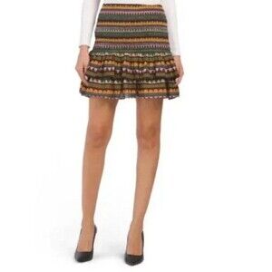 NWT FARM RIO Graphic Toucans Stripe Mini Smocked Skirt, Size S